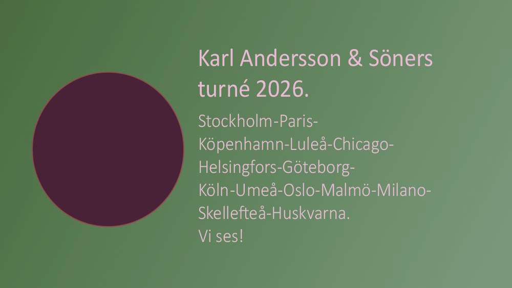 Turné 2026 Karl Andersson Söner
