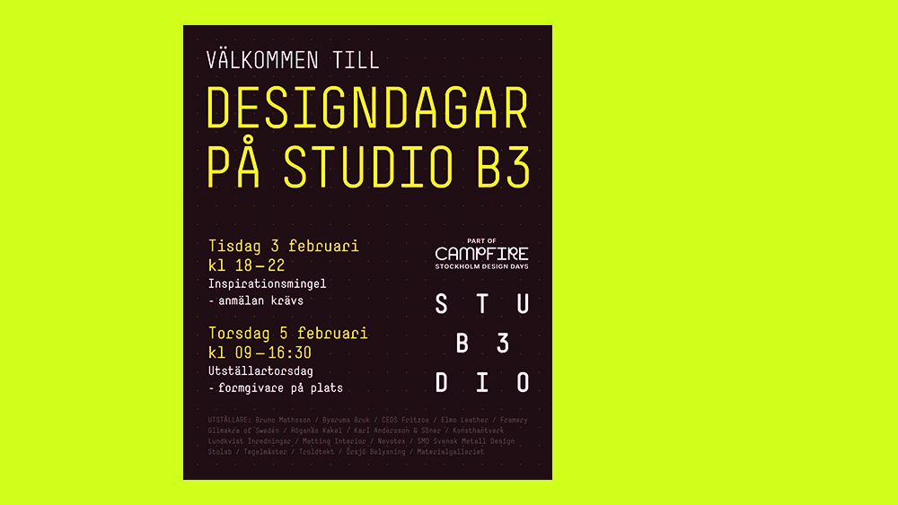 Days of design Studio B3 Karl Andersson Söner
