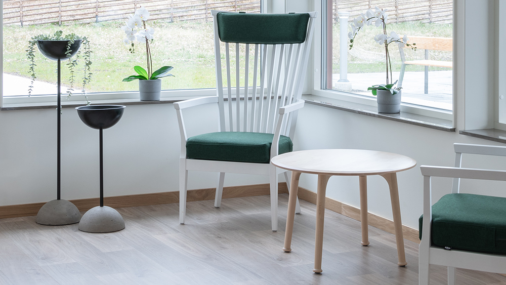 Fiskebäcks Äldreboende, Lollipop bowl. Bat sofa table, Cavetto storage, Karl Andersson Söner