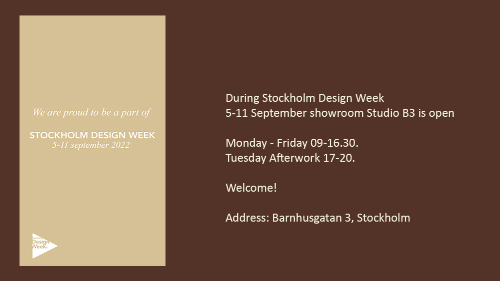 Stockholm Design Week 2022 Showroom Studio B3 Karl Andersson Söner