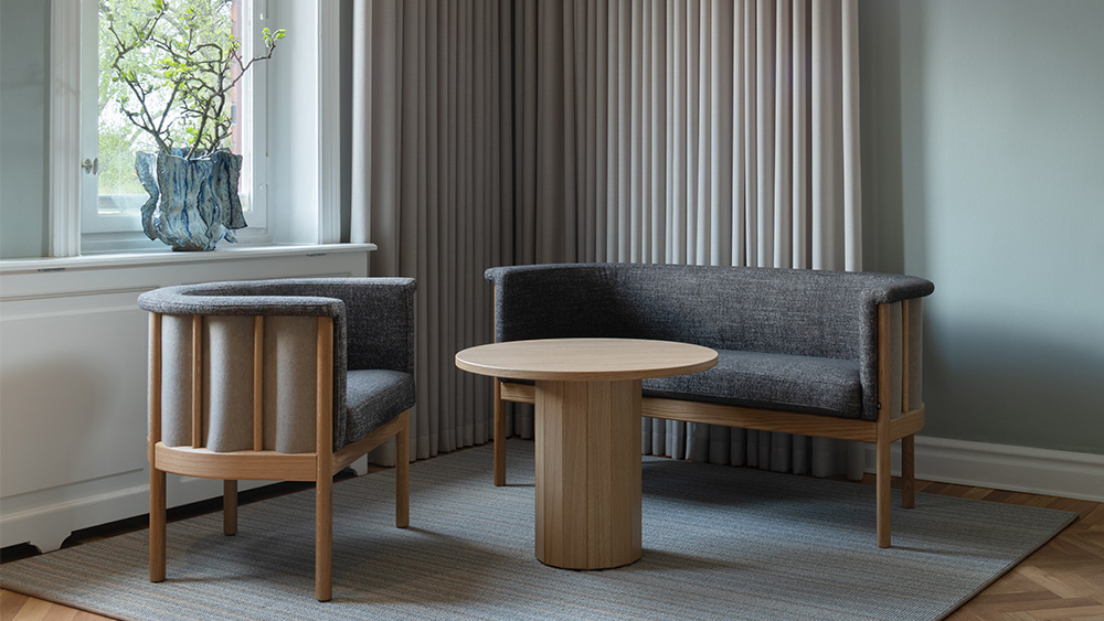 Sophiahemmet Ondule Club easy chair sofa Cap Hito sofa table Karl Andersson Söner