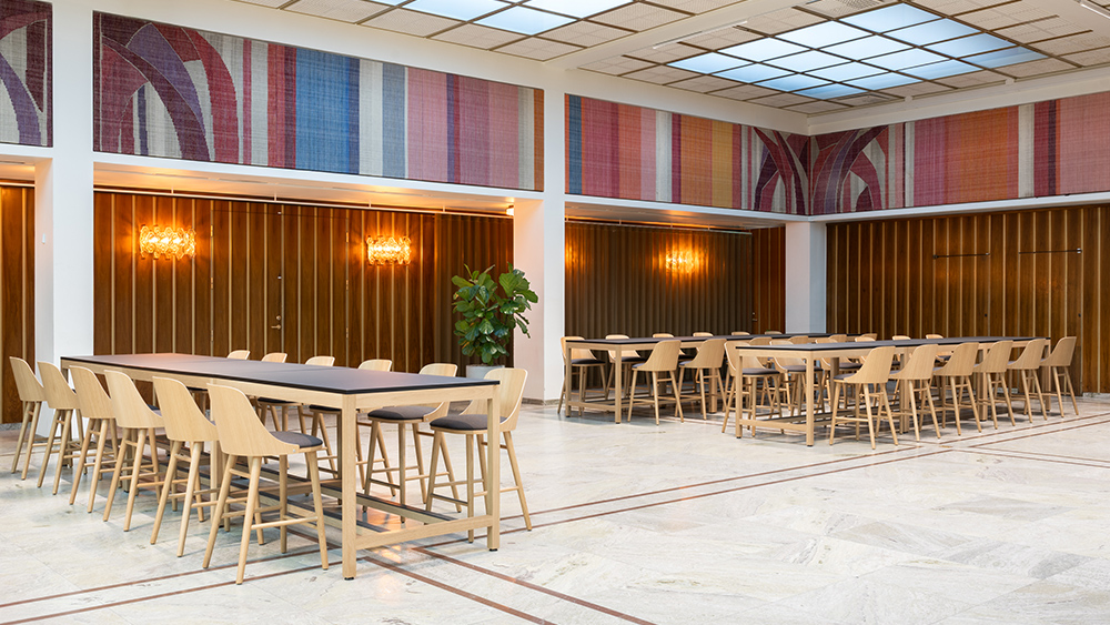 Malmö Rådhus barpall Sander Bar Shell bord Opera