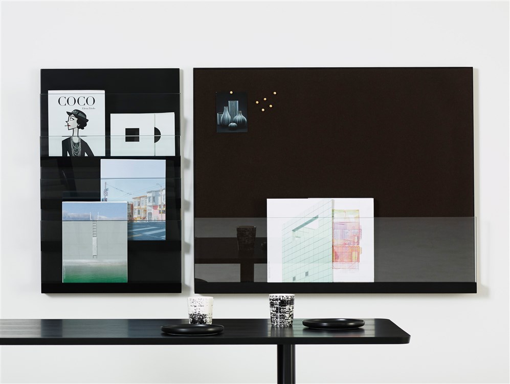 Front, Magazine display, Pinboard, Writing board, Glassboard, Whiteboard, Display system, Karl Andersson Söner