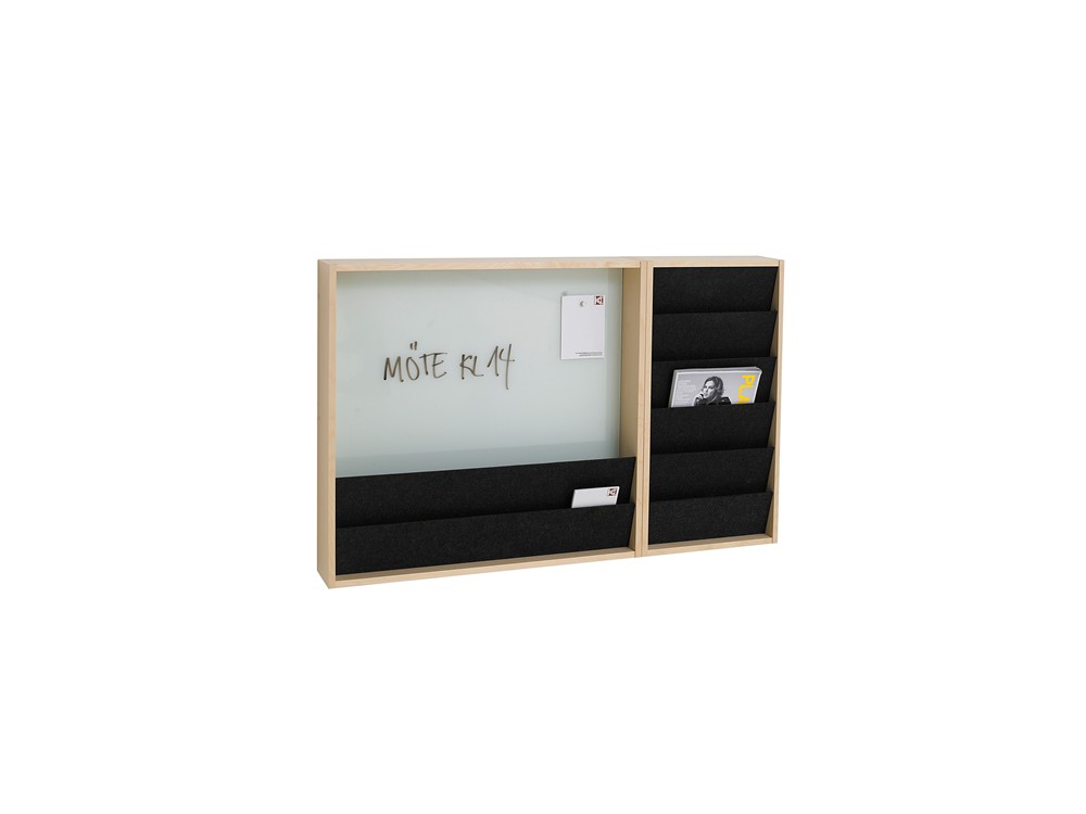 Ridå, Magazine display, Glass board, Whiteboard, Pinboard, Wall mounted, Display system, Karl Andersson Söner