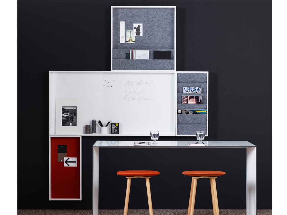Ridå, Magazine display, Glass board, Whiteboard, Pinboard, Wall mounted, Display system, Karl Andersson Söner