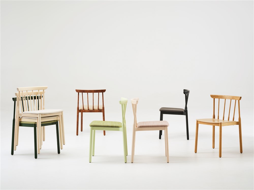 Taverna chair wood stackable upholstred wooden seat Karl Andersson Söner
