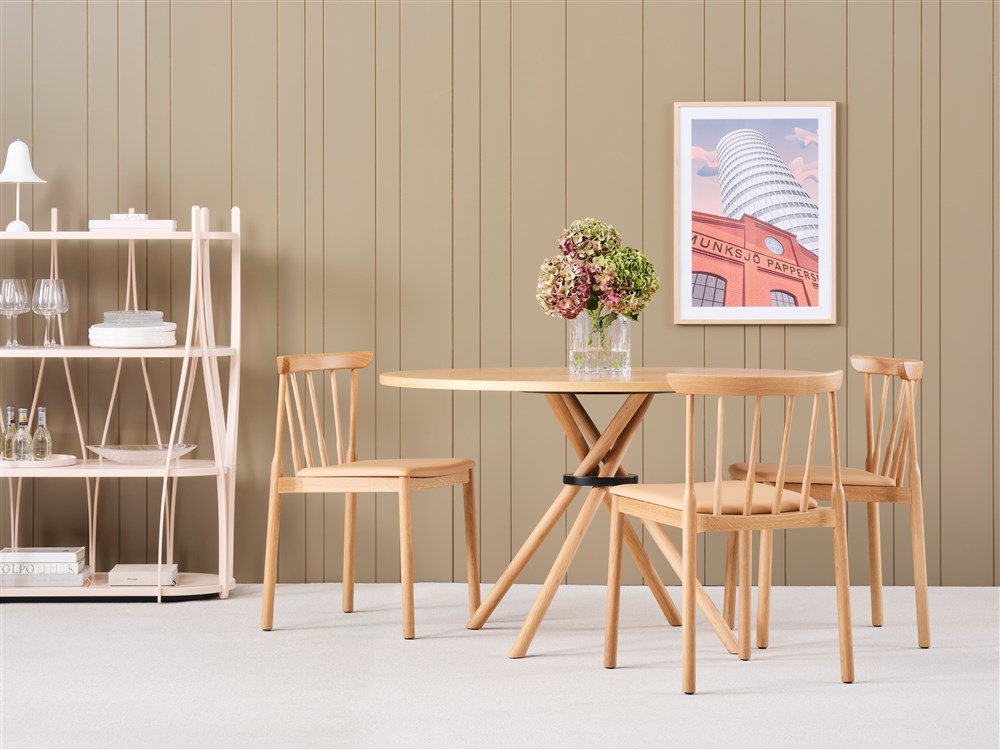 Taverna chair wood stackable upholstred wooden seat Karl Andersson Söner