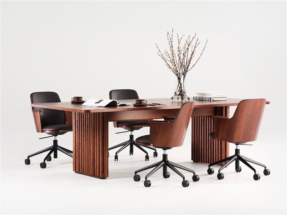 Opera conference table bar height pedestal table community table Karl Andersson Söner