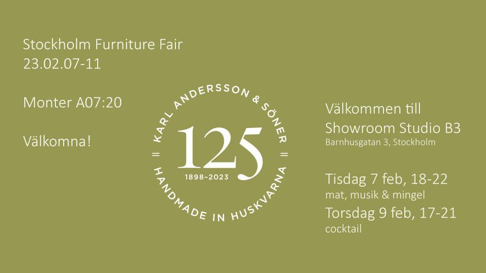 Stockholm Furniture Fair 2023 Karl Andersson Söner